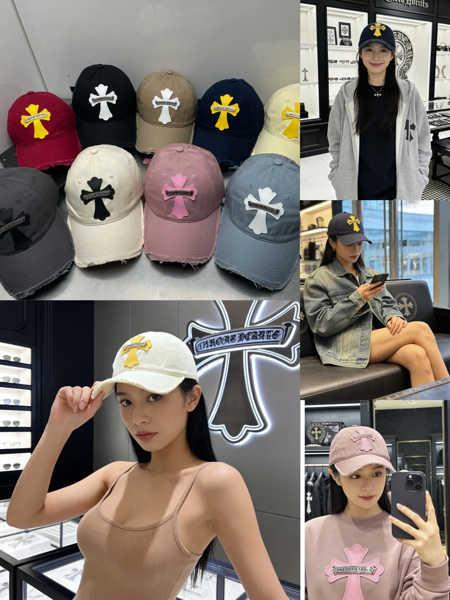 Crow heart fur edge spring and summer baseball cap